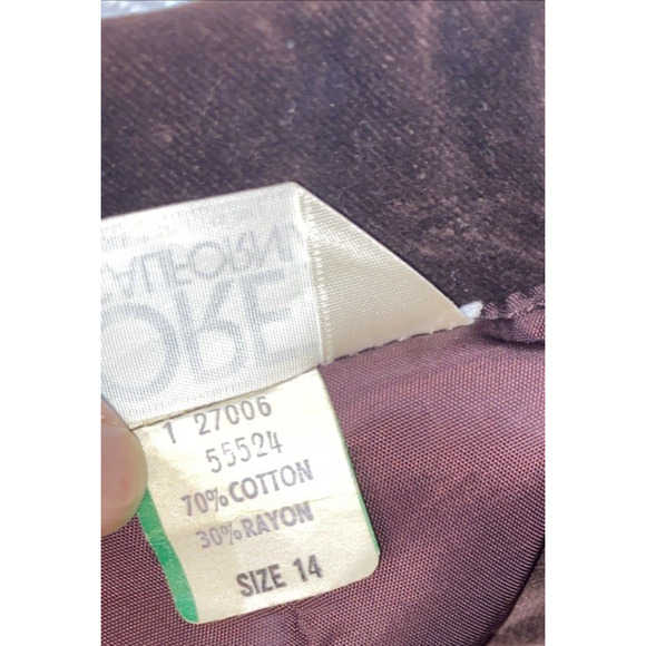 Vintage Size 14 Koret of California Jacket Brown Velvet 2 Button Blazer 70s - Picture 4 of 7